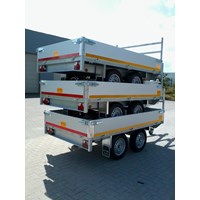 Plateau aanhangwagen dubbelas ongeremd 750kg-3m10x1m60x30